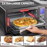 TOSHIBA AC25CEW-BS Large 6-Slice Convection Toaster Oven Countertop, 10-In-One with Toast, Pizza and Rotisserie, 1500W, Black Stainless Steel, Includes 6 Accessories - Image 4