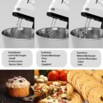Stand Mixers, 7 Speeds With 3QT Stainless Steel Bowl, Stand and Hand Mixer with Dough Hook, Whisk, Mixing Beater for Baking, Cake, Cookie, Kneading (VZ9) - Image 3