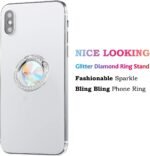 Glitter Bling Bling Phone Ring Holder,Sparkle Phone Ring Grip Artificial Diamond Stand,Rhinestone Cell Finger Ring for Phones,Pad(Silver) - Image 3