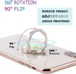 Glitter Bling Bling Phone Ring Holder,Sparkle Phone Ring Grip Artificial Diamond Stand,Rhinestone Cell Finger Ring for Phones,Pad(Silver) - Image 4