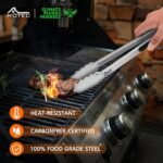 Hotec Stainless Steel Kitchen Tongs, Set of 3-7", 9" and 12", Locking Metal Food Tongs for Cooking, Serving, BBQ, Grill Non-Slip Grip - Image 4