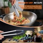Hotec Stainless Steel Kitchen Tongs, Set of 3-7", 9" and 12", Locking Metal Food Tongs for Cooking, Serving, BBQ, Grill Non-Slip Grip - Image 5
