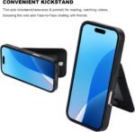 KIHUWEY Compatible with iPhone 16 Pro Case Wallet with Credit Card Holder, Flip Premium Leather Magnetic Clasp Kickstand Heavy Duty Protective Cover for iPhone 16 Pro 6.3 Inch (Black) - Image 5