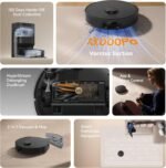 DREAME D20 Plus Robot Vacuum and Mop, 13,000Pa Suction, Self-Emptying with 5L Dust Bag, DuoBrush for Pet Hair, LDS Mapping, App & Voice Control, Ideal for Hard Floors & Carpets (Black) - Image 4
