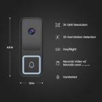 Feit Electric Smart Doorbell Camera, Wired 2K HD Video, Night Vision, Motion Detection, Two-Way Audio, Alexa/Google Assistant Compatible, App Control, Wireless Chime Included, CAM/Door/WiFi/G2 - Image 3