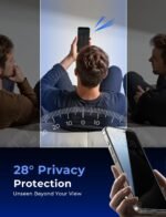 MAGIC JOHN 2 Pack for iPhone 15 Pro Max 6.7 inch Privacy Glass Screen Protector, Auto Dust-Elimination Installation, Bubble Free, Easy Installation - Image 3