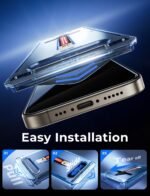 MAGIC JOHN 2 Pack for iPhone 15 Pro Max 6.7 inch Privacy Glass Screen Protector, Auto Dust-Elimination Installation, Bubble Free, Easy Installation - Image 5