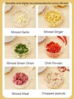 Manual Vegetable Cutter Chopper, Hand Pull String Fruit and Vegetable Chopper and Mincer, Stainless Steel Blades, BPA Free (Blue, 500ml) - Image 4