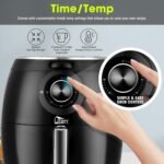 Air Fryer 5.8QT/5.5L, Uten 1700W AirFryer High-Power Electric Hot Temperature Control & Timer Knob, Non Stick Fry Basket, Dishwasher Safe, Apply to Party, Afternoon Tea, Black - Image 5
