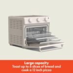 bella Air Fry Toaster Oven, 7 Preset Cooking Options, Dishwasher-Safe EverGood Coated Trays Included, 60-Minute Auto Shutoff w Audible Timer, Power Indicator Light, 1700 Watt, Oatmilk - Image 3
