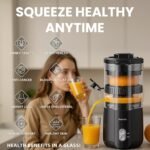 Keerain Electric Orange Juicer, Hand-Free Citrus Juicer Machine with Cleaning Brush, High-Performance Automatic Juice Squeezer for Lemon, Lime, Grapefruit, Pomegranate, Easy to Clean & Use - Image 3