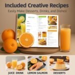 Keerain Electric Orange Juicer, Hand-Free Citrus Juicer Machine with Cleaning Brush, High-Performance Automatic Juice Squeezer for Lemon, Lime, Grapefruit, Pomegranate, Easy to Clean & Use - Image 4