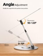 Nulaxy Telescopic 360 Rotating Laptop Stand for Desk Adjustable Height Swivel Pull Out Design Ergonomic Laptop Riser Fits All 10-17" Laptops Computer MacBook, Silver - Image 4