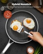 Non Stick Frying Pans, 12-inch with Lid, Hybrid Frying Pans Nonstick,non stick Skillets Stainless Steel, Dishwasher & Oven-Safe, Induction Compatible Cooking Pan, PFOA Free Cookware - Image 3