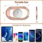 Phone Ring Holder Finger Kickstand 360°Rotation Cellphone Back Grip Foldable Cell Phone Stand for Desk Compatible with iPhone iPad Smartphones Tablets (Hollow Rosegold) - Image 8