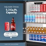 Coolski Beverage Refrigerator, 24 Inch Under Counter Beverage Fridge, 180 Cans Built-In or Freestanding Beverage Cooler with Glass Door for Home Bar Kitchen, ETL, DOE, NSF Approved - Image 4