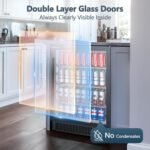 Coolski Beverage Refrigerator, 24 Inch Under Counter Beverage Fridge, 180 Cans Built-In or Freestanding Beverage Cooler with Glass Door for Home Bar Kitchen, ETL, DOE, NSF Approved - Image 7