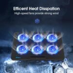 Laptop Cooling Pad, Gaming Laptop Cooler with 6 Quiet Fans, Laptop Fan Cooling Pad Fits 12-17 Inch Laptop, USB Port Powered, 7 Adjustable Height - Image 3