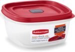 Rubbermaid Easy Find Lid Square 5-Cup Food Storage Container (Pack of 3), Red (Vented) - Image 3