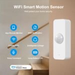 WiFi Motion Sensor, Smart Motion Detector for Home Security, Wireless Motion Sensor App Remote Monitor, Voice Command Compatible with Alexa. 4 Pack - Image 3