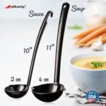 Pikanty - Soup and Sauce Ladle Set of 2 - Durable, Heat-Resistant Kitchen Utensils, Perfect for Serving & Cooking, Made in USA, Dishwasher Safe (Black) - Image 3