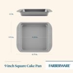 Farberware Nonstick Bakeware 9-Inch Square Cake Pan, Gray - Image 3