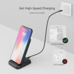 Amazon Basics 10W Qi Certified Wireless Charging Stand, for Phone 16/15/14/13/12/11/X, Samsung, and More, with USB Cable (No AC Adapter), Black - Image 4