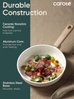 CAROTE 16pcs Ceramic Cookware Sets, Pots and Pans Set Non Stick, Healthy Cookware Set, Induction Kitchen Pots and Pans, PFAS/PFOA Free - Image 4