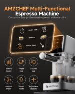 AMZCHEF 51mm Coffee Espresso Machine 20 Bar – Professional Coffee Maker with Milk Frother, Compact Stainless Steel Espresso Maker for Cappuccino, Latte, Mocha, 44oz Water Tank - Image 3