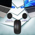 Wireless Bluetooth Mouse Rechargeable Laptop Mice with LED Lights Silent Slim Use(BT5.2 and 2.4G Portable USB) Dual Mode Computer Mouse for Laptop/iPad/Tablet/Apple/Computer/Mac (Black) - Image 4