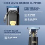 GTSPro Hair Clippers for Men, Clippers and Trimmers Set, Barber Clippers, Electric Hair Trimmer with Box, Gifts for Men Black - Image 3