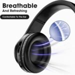 Wireless Bluetooth Headphones-Colorful Lights,Foldable,Bluetooth 5.0,10 m Range,Stereo Surround,Built-in Microphone,Comfortable affixed Ears (Black) - Image 4