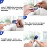 Fingertip Pulse Oximeter Blood Oxygen Saturation Monitor with OLED Screen Included Lanyard (Blue) - Image 6