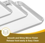Wildone Baking Sheet with Rack Set (3 Pans + 3 Racks), Stainless Steel Baking Pan Cookie Sheet with Cooling Rack, Non Toxic & Heavy Duty & Easy Clean - Image 3