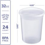 GUSTO [32 oz. - 24 Count Plastic Deli Containers with Lids - Disposable Food Storage Containers With Airtight Lids, Ideal for Soups, Stews, and Meal Prep - Image 3