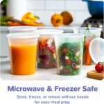 GUSTO [32 oz. - 24 Count Plastic Deli Containers with Lids - Disposable Food Storage Containers With Airtight Lids, Ideal for Soups, Stews, and Meal Prep - Image 4