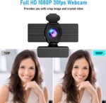 Webcam with Microphone & Privacy Cover, 1080P HD Web Computer Camera, USB Plug and Play Laptop PC Desktop Camera, Works with Zoom, Skype, Teams, Video Conferencing/Recording/Streaming - Image 3