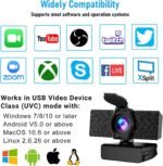 Webcam with Microphone & Privacy Cover, 1080P HD Web Computer Camera, USB Plug and Play Laptop PC Desktop Camera, Works with Zoom, Skype, Teams, Video Conferencing/Recording/Streaming - Image 6