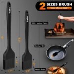 Walfos 600°F Heat Resistant Silicone Basting Brushes BPA Free Pastry Brush, Spread Oil Butter Sauce for BBQ Grill Baking Kitchen Cooking, Dishwasher Safe (2 SIZE) - Image 5