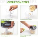 Manual Food Processors & Chopper with Cover and Handle, Manual Onion Chopper Slicer Cutter, Vegetable Chopper, Suitable for Garlic Carrots Onions Peppers Fruits Mincing.（900ML） - Image 4