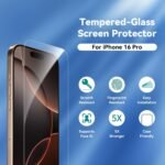 ImpactStrong 3-Pack Shatterproof Tempered Glass Screen Protector for iPhone 16 Pro [Easy Installation Frame] [Bubble Free] [9H Hardness] [Full Coverage] Case Friendly, 6.3 Inch - Image 4