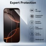 ImpactStrong 3-Pack Shatterproof Tempered Glass Screen Protector for iPhone 16 Pro [Easy Installation Frame] [Bubble Free] [9H Hardness] [Full Coverage] Case Friendly, 6.3 Inch - Image 6