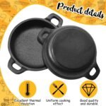 Mini Cast Iron Skillets 5 x 5 x 1.3 Inch Cast Iron Pan Small Ramekin Set Black Casserole Dish Cookware Oven Safe Mini Skillets for Kitchen Indoor Outdoor Picnic (8 Pack) - Image 4