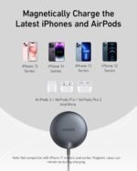 Anker MagSafe Charger Pad Compatible, MagGo iPhone 16 Wireless Charging Pad, Qi2 Certified 15W Wireless Charger for iPhone 16/16 Plus/16 Pro/16 Pro Max/15/14/13/12 Series (Black, No Adapter) - Image 5