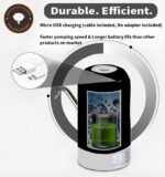 Generic Automatic 5 Gallon Water Bottle Dispenser Pump – Portable and Rechargeable, Fits Upto 5 Gal Jar, BPA-Free, Stainless Steel Spout, Long Battery Life – (Black), VS2024-02 - Image 4