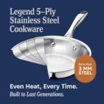 LEGEND COOKWARE 5-Ply Stainless Steel Cookware Set, 7-Piece Pots and Pans Set - Induction Compatible, Oven Safe 800°F - Non-Toxic, No Coatings - Built to Last Generations - Image 4