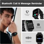 Smart Watch (Answer/Make Call): 1.85" Waterproof Fitness Trackers with 24-Hours Blood Pressure Heart Rate SpO2 Sleep Monitor Watches for Men Women, iPhone Android Compatible (Stone Black) - Image 3