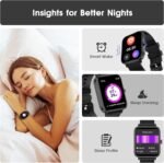 Smart Watch (Answer/Make Call): 1.85" Waterproof Fitness Trackers with 24-Hours Blood Pressure Heart Rate SpO2 Sleep Monitor Watches for Men Women, iPhone Android Compatible (Stone Black) - Image 5