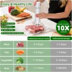 Vacuum Sealer for Food, Handheld Saver Compact Vacuum Sealer Machine with 30 Reusable Bags for 10X Preservation & Fresh - Image 3