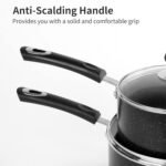 Nonstick Saucepan Set - 2 Quart and 3 Quart,Ultra Non Stick Sauce Pan Small Pot with Glass Lid,Great for Home Kitchen Restaurant,Black - Image 3